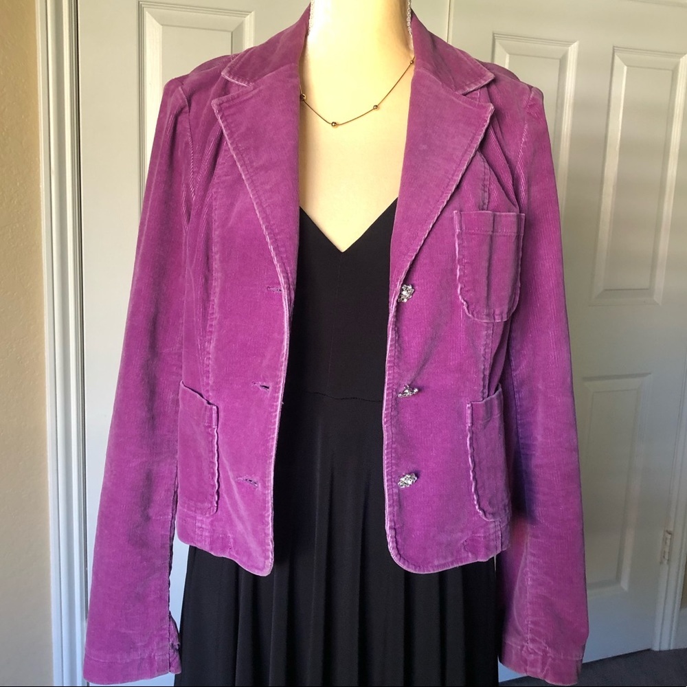 INC INTERNATIONAL CONCEPTS CORDUROY JACKET SIZE S MAUVE VIOLET COLOR - Picture 3 of 16